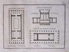 pianta del Partenone tratta da G.J. Barthelemy, Viaggio di Anacarsi il giovine nella Grecia (Venezia, 1878)