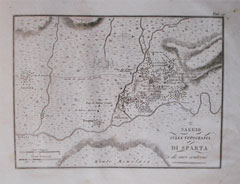 piantina della città di Sparta tratta da G.J. Barthelemy, Viaggio di Anacarsi il giovine nella Grecia (Venezia, 1878)