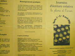 programma del corso Journées d’écriture cr´ative (Torino, 1-3 aprile 1993)