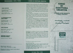 programma dei corsi di scrittura creativa tenuti da Pontiggia presso il teatro Verdi di Milano (stagione 1991-92)