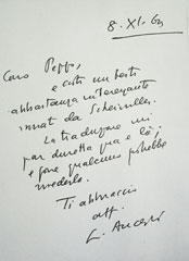 lettera inviata da Luciano Anceschi a Giuseppe Pontiggia