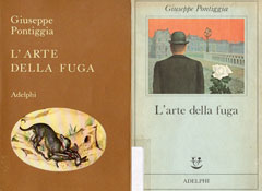 copertine della prima e seconda edizione dell’Arte della fuga (Adelphi 1968 e Mondadori 1990)