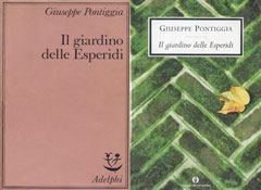 copertine del Giardino delle Esperidi (Adelphi 1984 e ristampa Mondadori 2005)