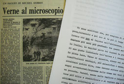 articolo e dattiloscritto per il saggio su Verne e la sua intepretazione da parte di M. Serres